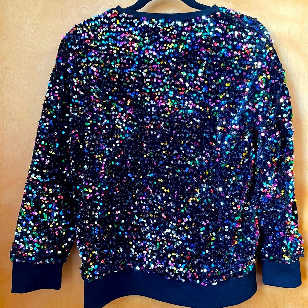NWT Shiraleah Chicago Multi-Color Sequin Fiesta Crewneck Sweatshirt Size S - Picture 3 of 5